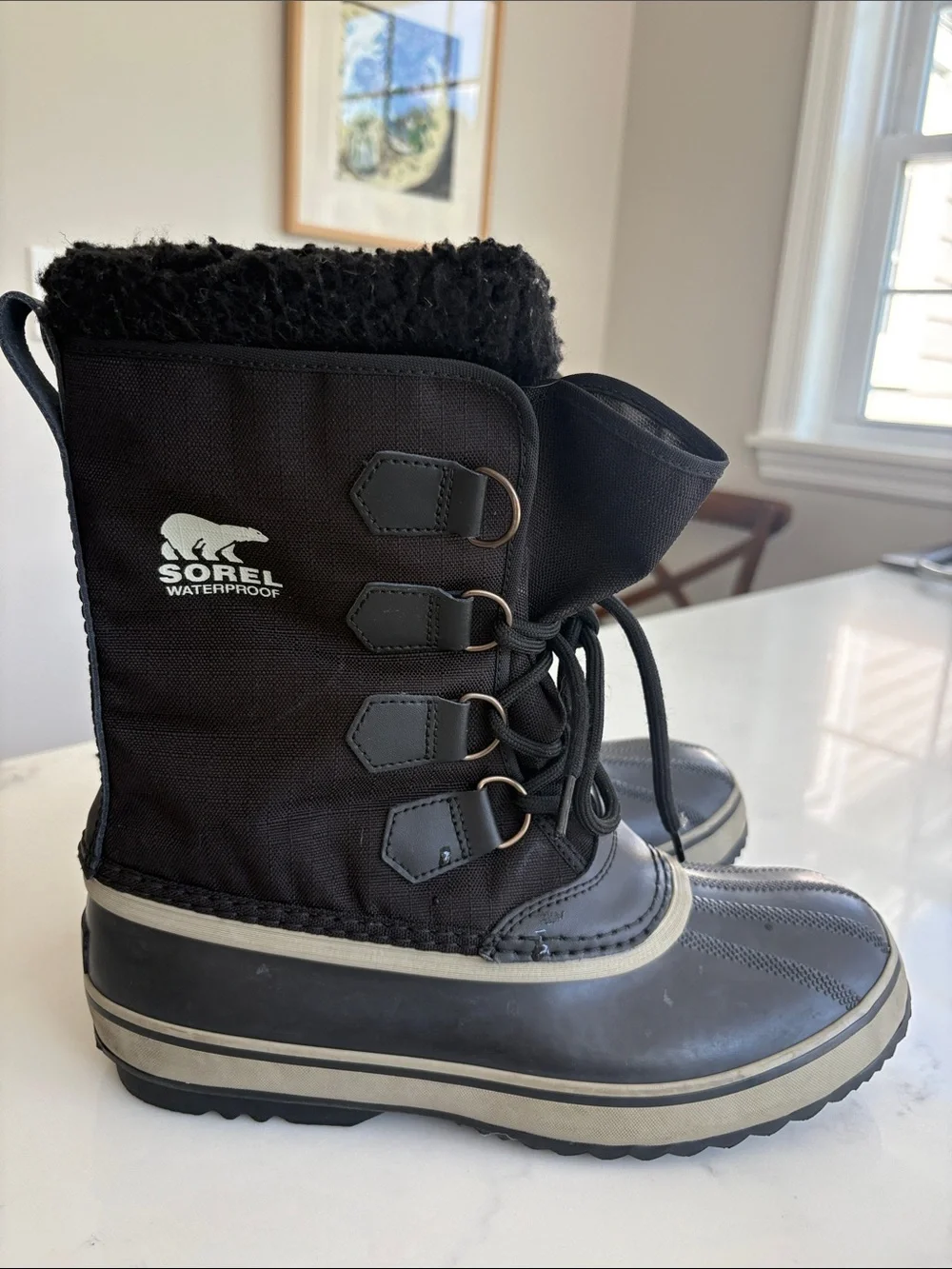 Sorel Mens Black Waterproof Insulated Snow Boots